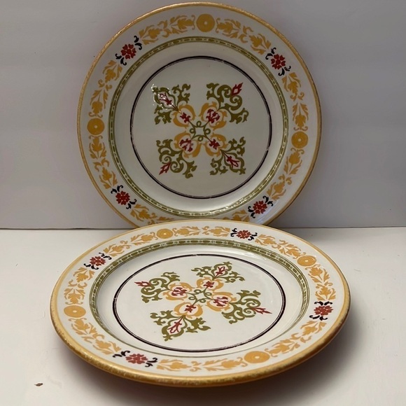 Williams Sonoma Asolo Luncheon Plates Floral Medallion Made in Italy set… - Picture 1 of 6